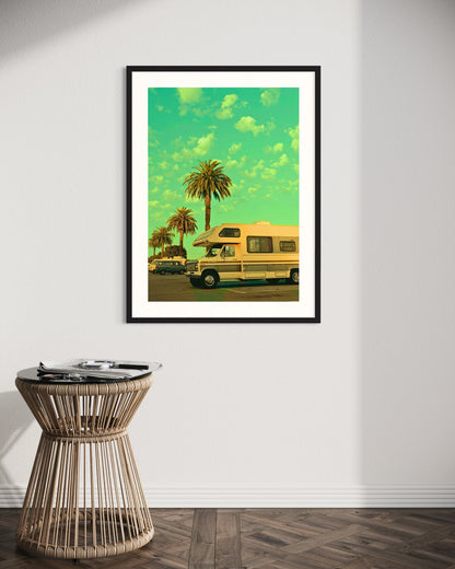 Vintage RV and Palm